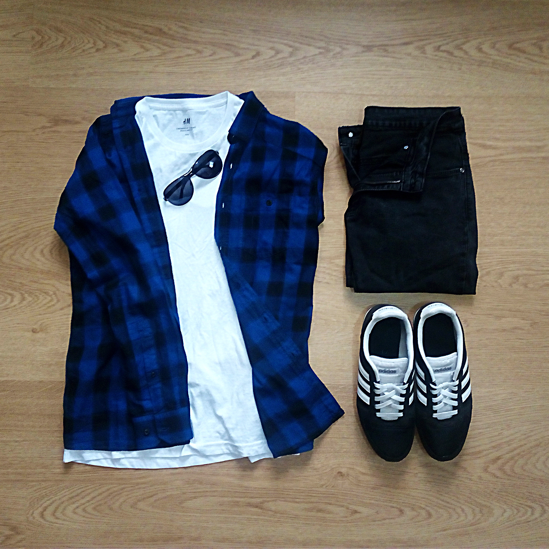 Blue, black & white spring inspiration outfit - FrenzyStyle